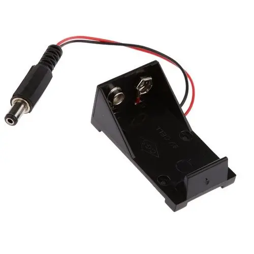 Portapilas para 1 pila 6LR61 9V Arduino DC 5 5x2 мм негр | Электроника