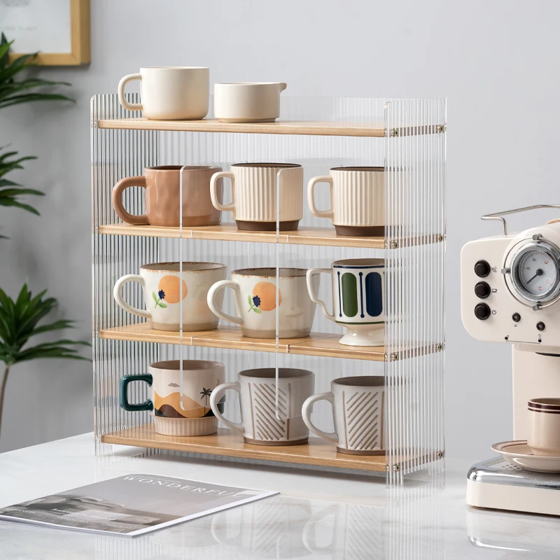 Countertop Cup Storage Rack Multi-layer Coffee Cup Dustproof Rack Wine Glass Rack Mug Coffee Cup Storage Organizer 3
