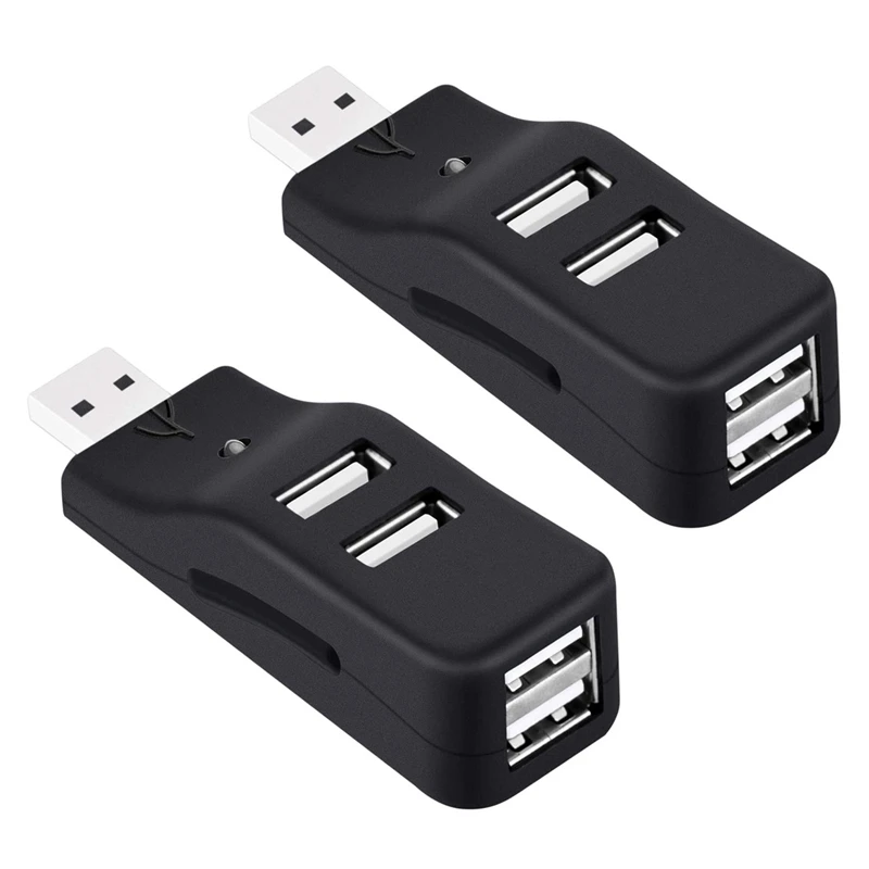 Hub Usb 2X A 4 Porte, Mini Usb 2.0 Data Hub Splitter Piccolo Portatile, Per Pc, Laptop, Notebook Pc, Xps,Imac E Altro Ancora