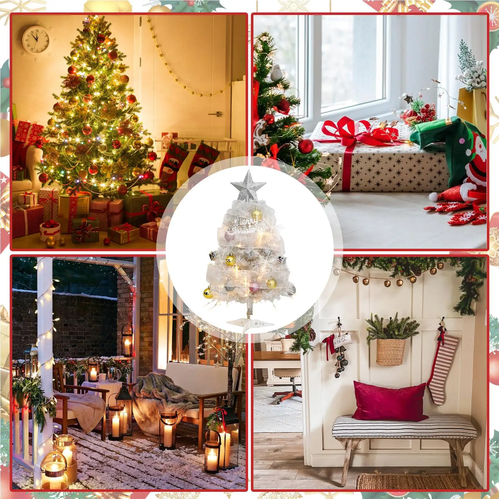 Small Christmas Tree Glowing Artificial Home Decor Christmas Tree Figurines Table Decor For Home Decor Office Living Room