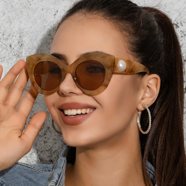 Gafas de sol estilo ojo de gato de gran tamaño Vintage 4