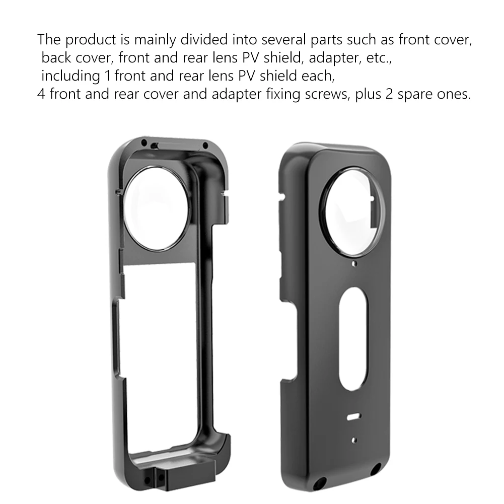 나사 달린 알루미늄 합금 보호 토끼 케이지, 금속 토끼 케이지 보호 커버, Insta360 X3 용 스포츠 카메라 액세서리