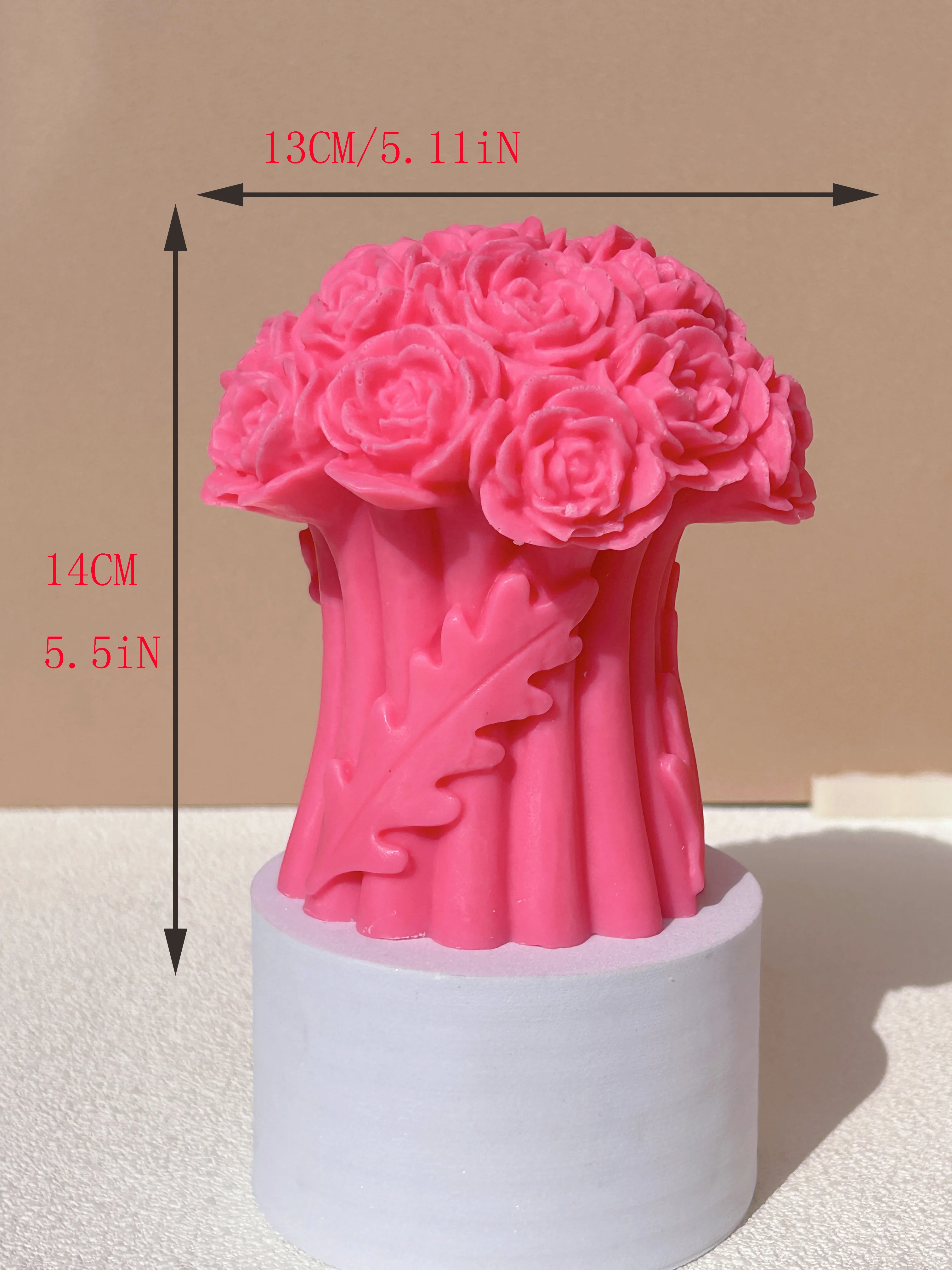 모란 연꽃 다발 양초 몰드, 실리콘 몰드 파티 선물, 꽃 양초 몰드, 14cm, DIY 15cm, 2023 신제품