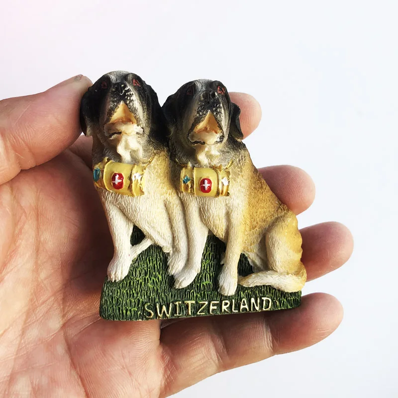 

Fridge Magnet Swiss Dog Personalized Creative Crafts Cultural Landscape Decoration Message Stickers Tourism Souvenir