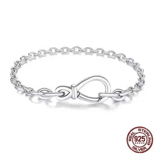 925 Sterling Silver Bracelet Set Paperclip Infinity Design Love Tree Evil Eye Clasp Fashion Jewelry Gift for Her - Image 7