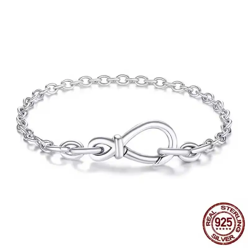 925 Sterling Silver Bracelet Set Paperclip Infinity Design Love Tree Evil Eye Clasp Fashion Jewelry Gift for Her - Image 7