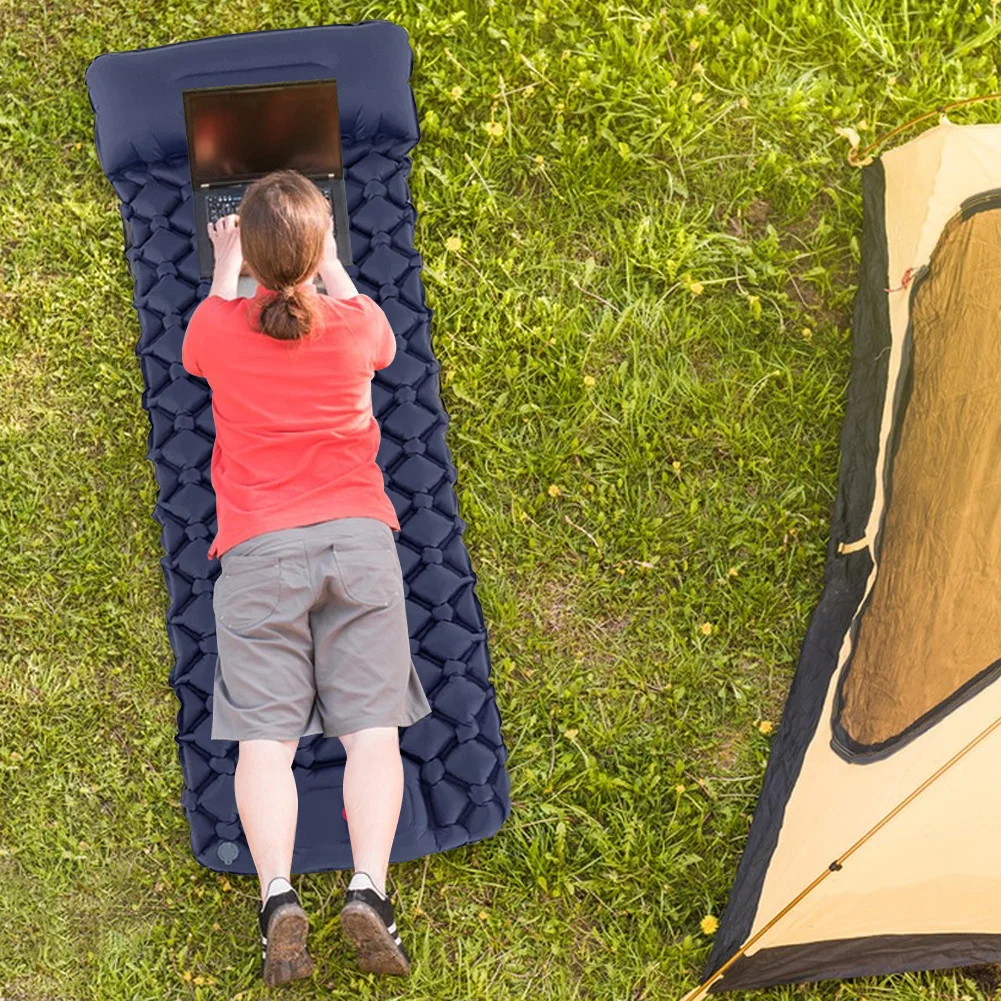 Description Picture 5 of itemOutdoor Camping Inflatable Sleeping Mat With Pillows Airbed Moisture-Proof Sleeping Pad Travel Mattress for Travelling Trekking