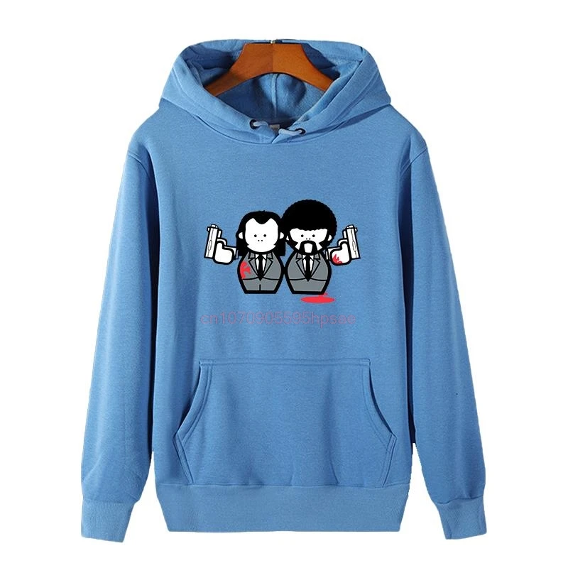 

Funny Cartoon Pulp Fiction Funny Fashion Graphic Thick Sweater Hoodie Hooded Sweatshirts Cotton Fleece Hoodie Men's Clothing