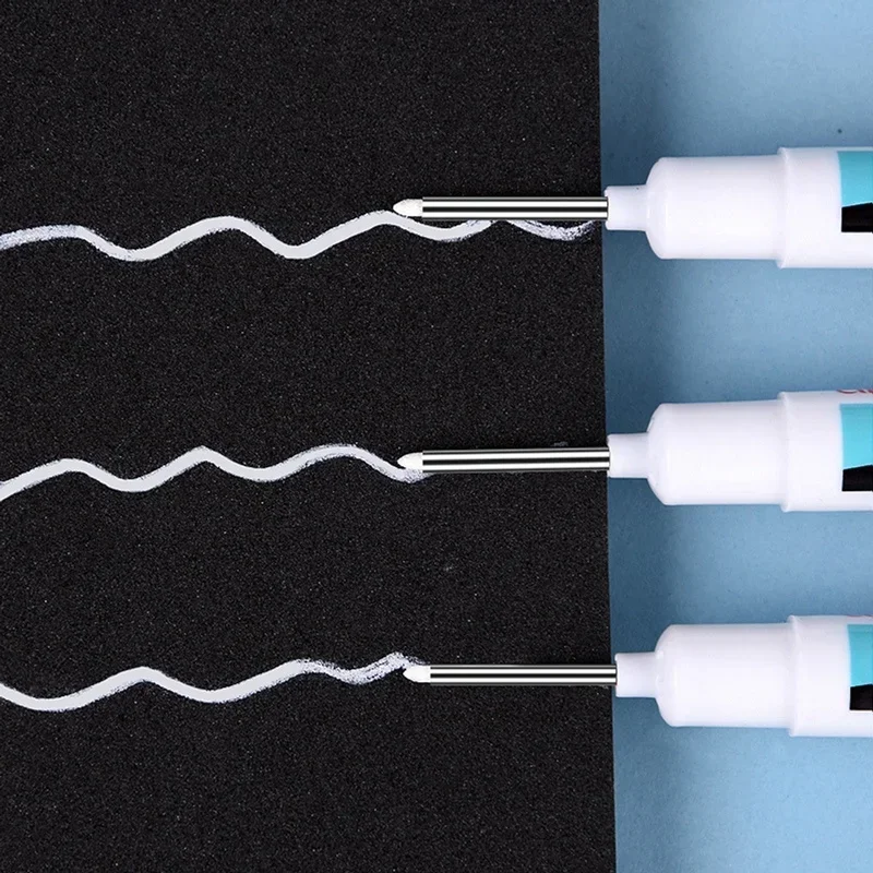 Marker Pens 5/10PCS/Set 0.7mm 20mm Long Nib White Multi-Purpose Deep Hole Quick-drying Carpenter Oily Pen for Bathroom Wood
