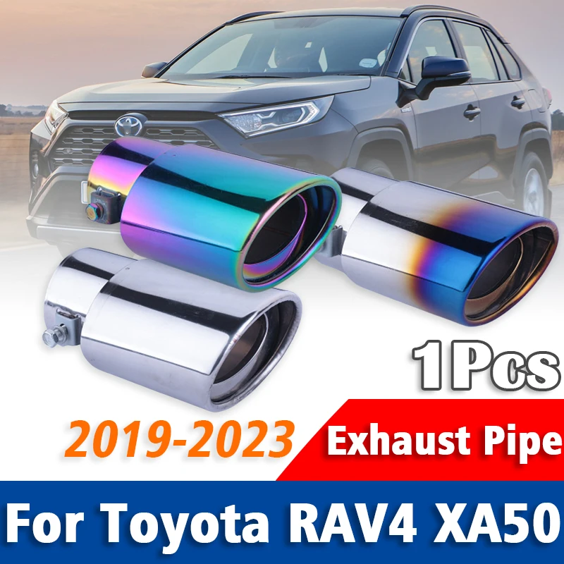 1Pcs For Toyota RAV4 XA50-Stainless Steel Exhaust Pipe Muffler Tailpipe Muffler Tip Car Rear Tail Throat Accessories