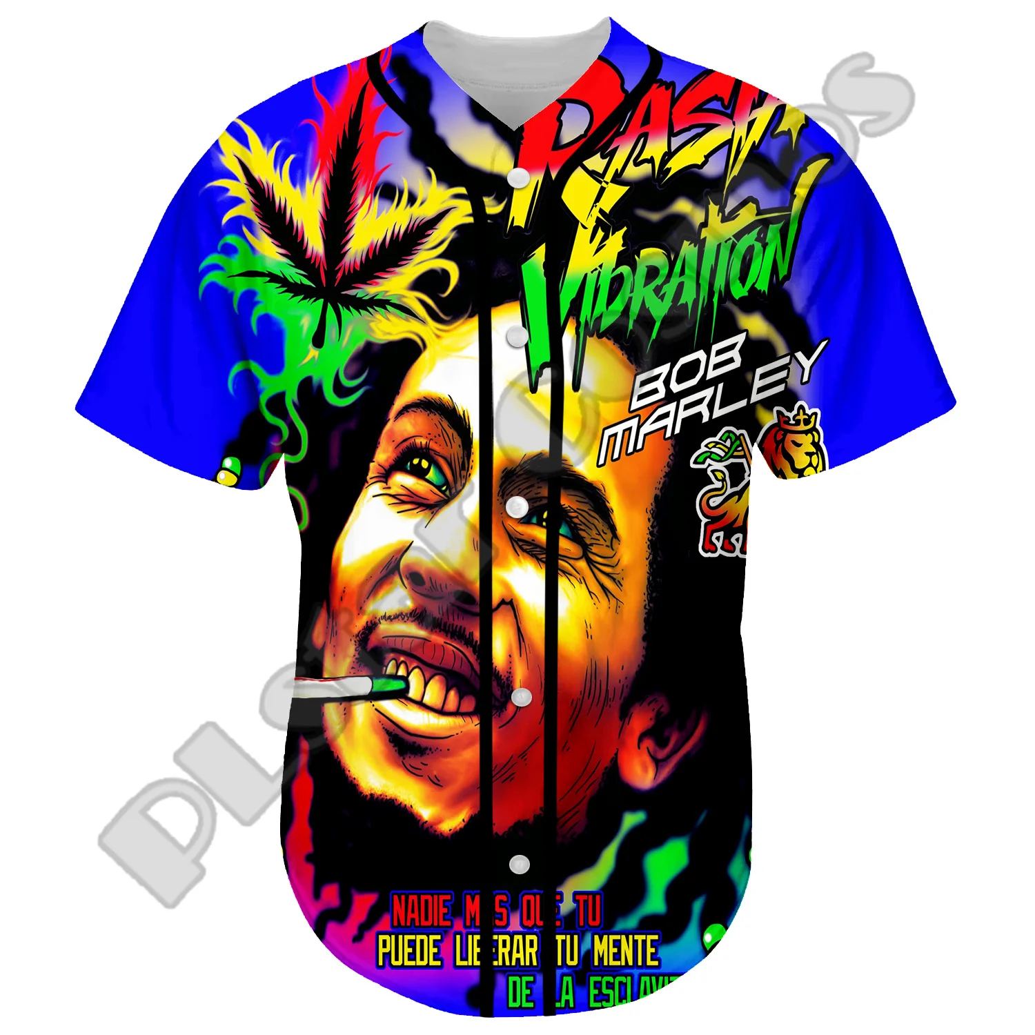 NewFashion Bob Marley Rastafari Lion Vintage Reggae Retro Tattoo 3DPrint Harajuku Summer Baseball Shirts Jersey Short Sleeves 12