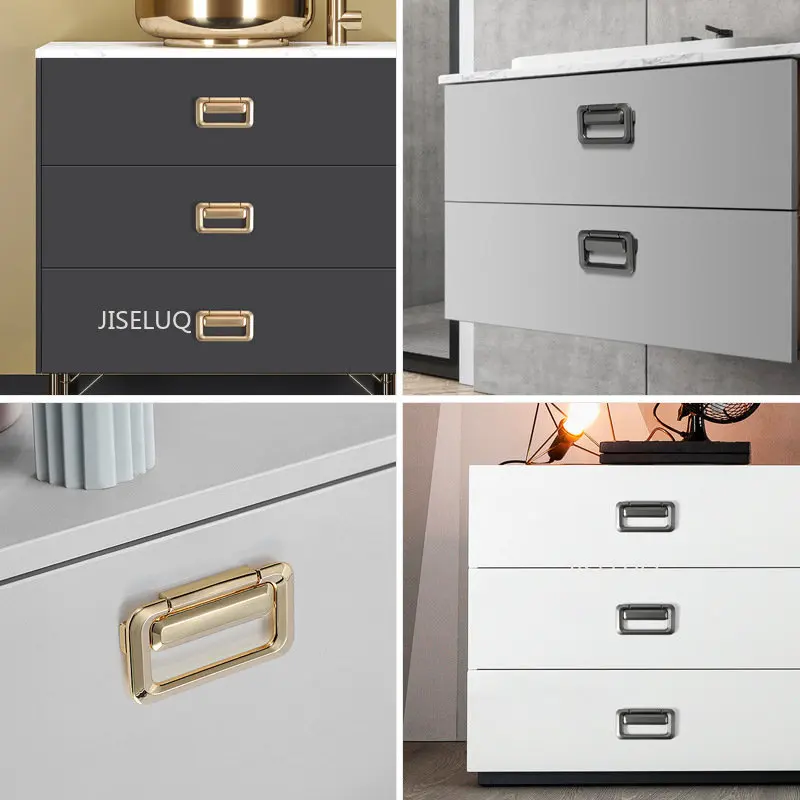 

1Pc Tatami Open-mounted Handles for Furniture Handle Drawer Bedside Cabinet Pulls Zinc Alloy Black Silver Gold Hidden Handle