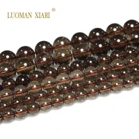 100% Natural AAA Smoky Quartz Transparent Round Stone Beads for Jewelry Making DIY Bracelet Necklace Accessories 6/8/10MM 15'' 2