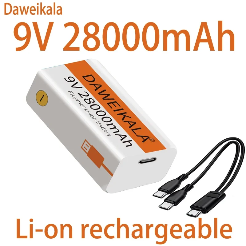 Se0701919d70d4531862c16b383652efbk 9V, 28000mAh Li-ion Rechargeable Battery Micro USB Batteries 9 V Lithium for Multimeter Microphone Toy Remote Control KTV Use Mallzona