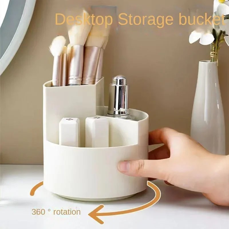 360° Rotating Makeup Brush Holder Cosmet Storag Box Makeup Organiser Lipsticks Make Up Container Vanity Organizer Box 4
