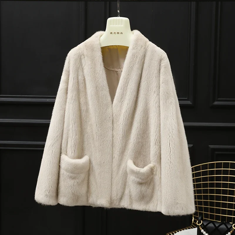 Cappotto Di Pelliccia Di Visone Abbigliamento Donna Cappotti Di Vera Pelliccia Moda Giacca Di Pelliccia Di Visone Vneck Giacche Invernali Di Lusso New