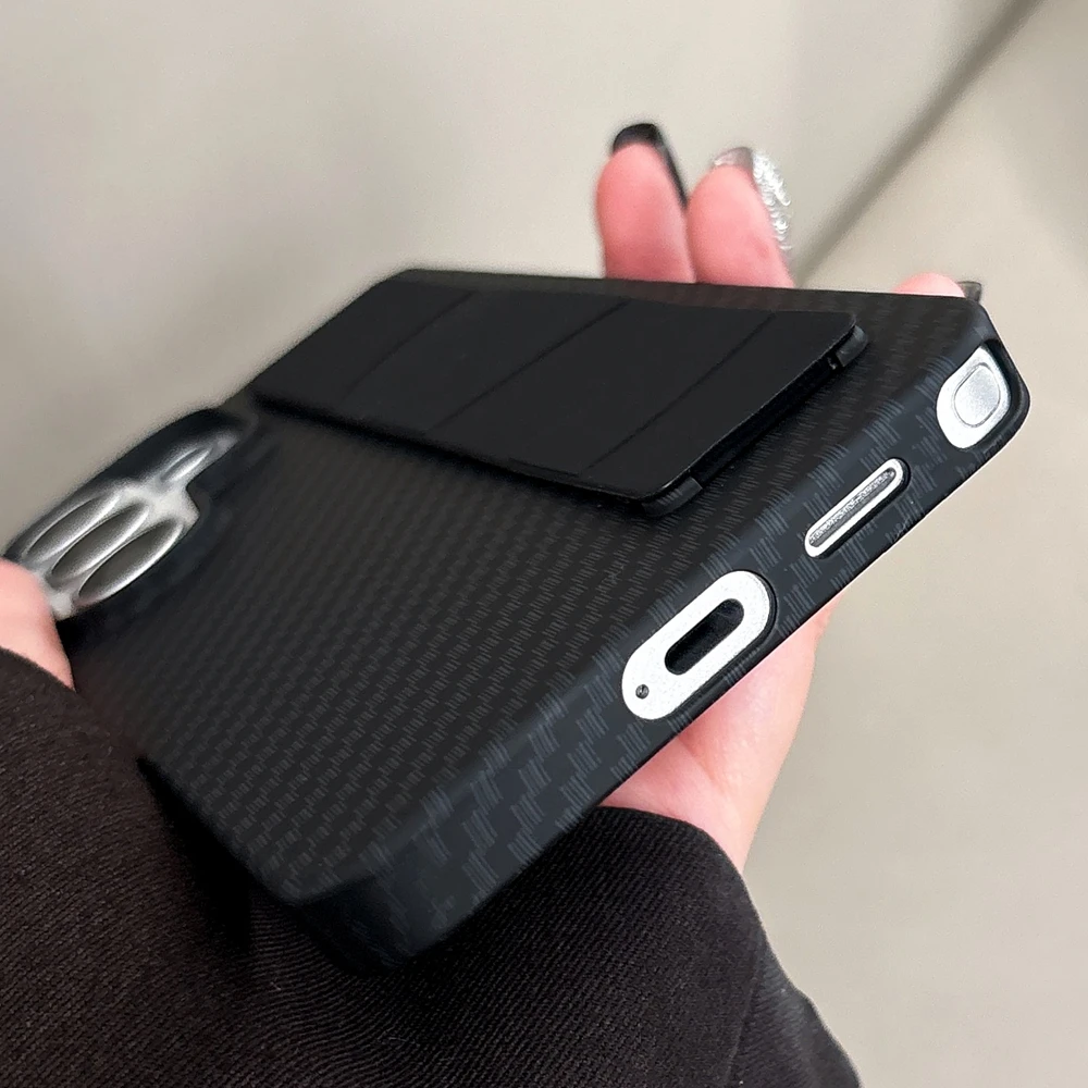 Carbon Fiber Pattern Silicone Wrist Strap Shockproof Phone Case - Hard Back Cover