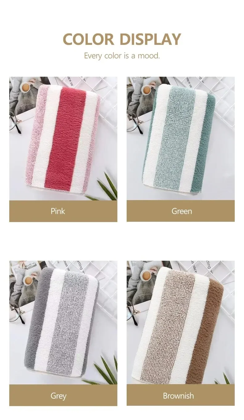Description Picture 4 of itemStriped Pattern Towel Set Soft Hand Towel Bath Towel Quick Drying Absorbent Towels For Bathroom