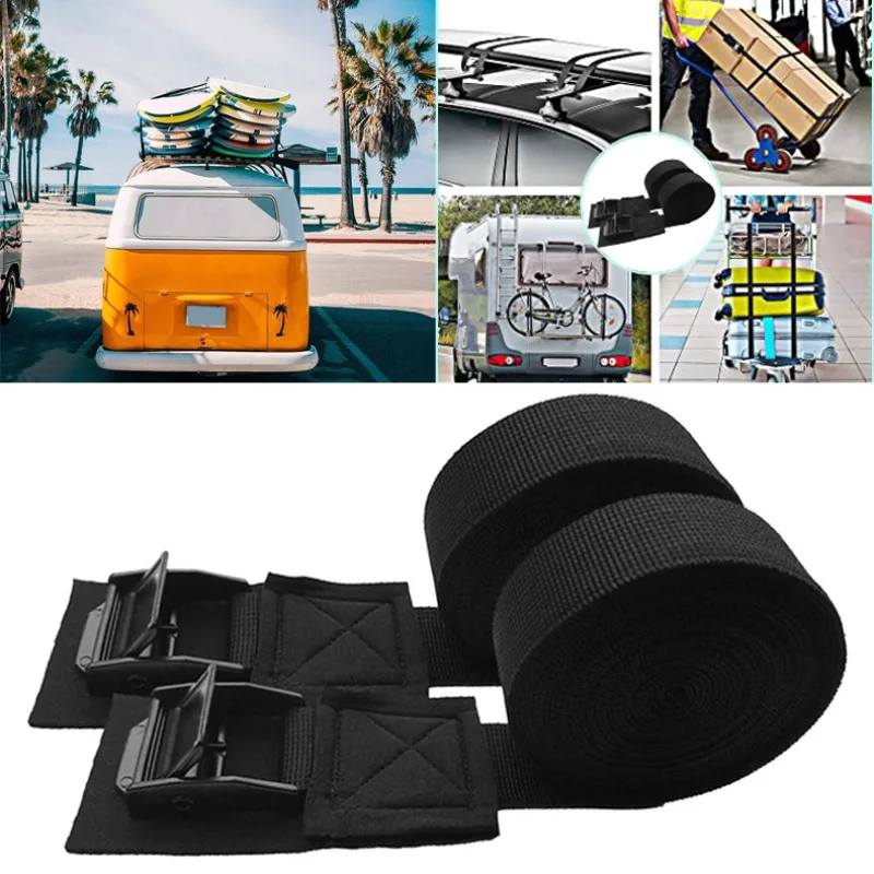 Cargo Straps Cargo Tie Down Strap Lashing Strap Tie Down Straps Luggage Strap 2pcs 2/3/4/5m*2.5cm Tie Down Strap Strong Ratchet Belt Luggage Bag Cargo Lashing With Metal Buckle