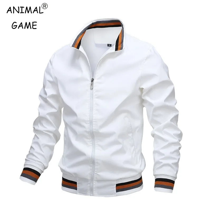 

Autumn and Winter Men's Stand Collar Casual Zipper Jacket Outdoor Sports Coat Windbreaker Jacket for Men Waterproof Bomber