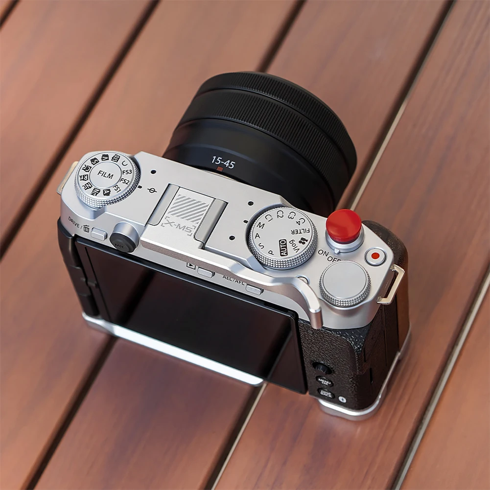 Fujifilm X-M5 엄지 그립 알루미늄 합금 금속 엄지 그립 마운트 플레이트(실리콘 핸들 포함) 셔터 릴리스 버튼 슈 커버