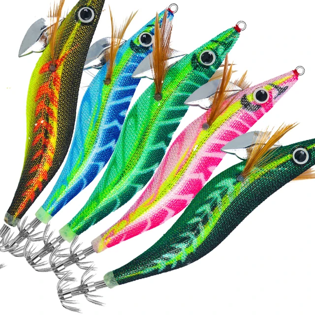 5Pcs Squid Fish Hook, Squid Fishing Hooks Squid Jigs Fishing Lures Baits  for Saltwater Fishing Accessory