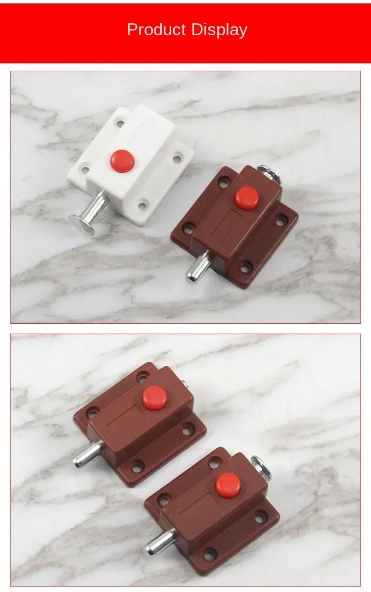 Description Picture 6 of item2pcs DIY Furniture Hardware Cabinet Box Cupboard Slide Locker Home Door Bolts Latch Lock for Door Window Safety Bolt