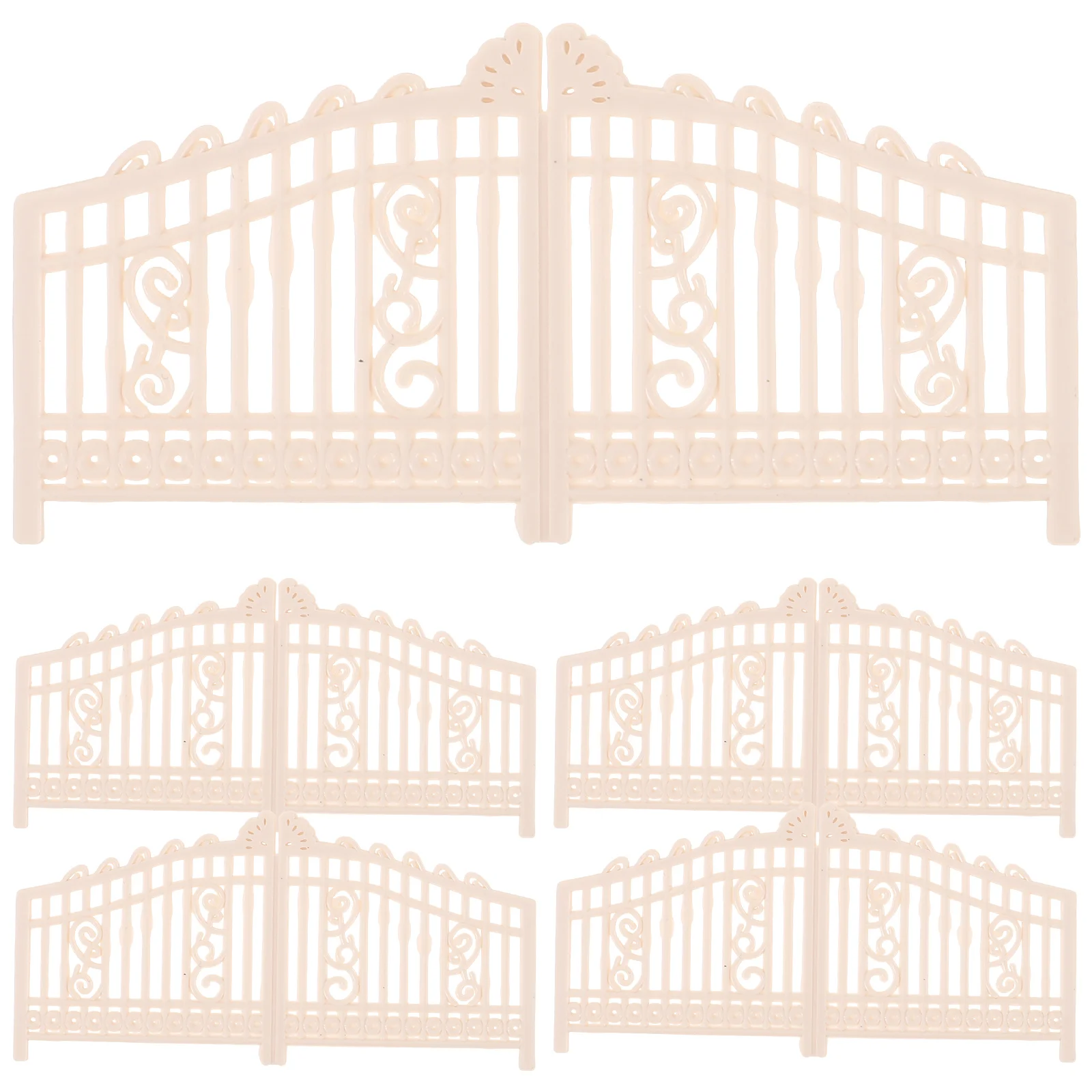 

5 Pcs Sand Table Model Building House Door Wood Picket Fence Plastic Miniature Gates Decoration