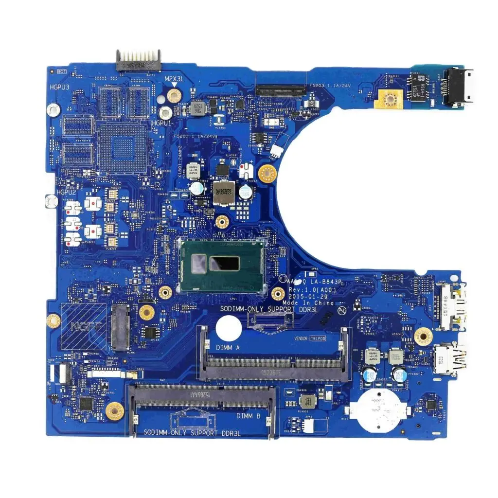 

Материнская плата FRV68, для ноутбука Dell Inspiron 15 LA-B843P/14/i5-5200U/17/5558, оригинальная, с поддержкой DDR3L, 5458 Вт/5758