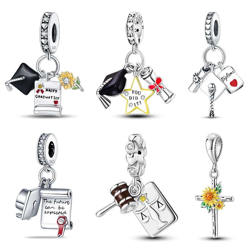 Charm Laurea 2025 - Per Bracciali Pandora E Europei | Regalo Perfetto Per Donne - Foto 9