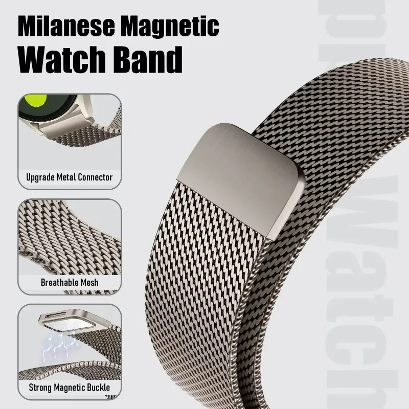 Premium Steel Mesh Milanese Loop Strap - Metal Band for Smartwatches (18/20/22mm)