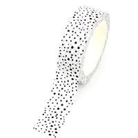 NEW 1PC Decorative Cute Black Dots on White Washi Tape DIY Journaling Adhesive Stickers Masking Tape Kawaii Stationery Supplies 1