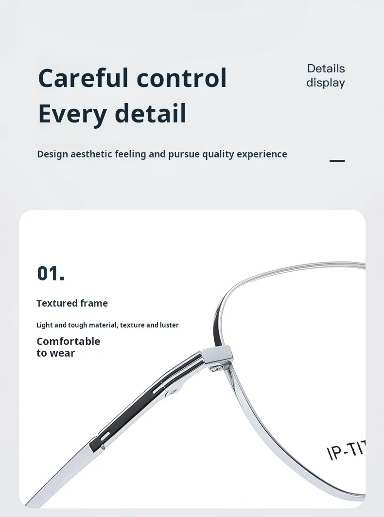 Xbora Unisex Full Rim Polygonal Brow Line Titanium Eyeglasses