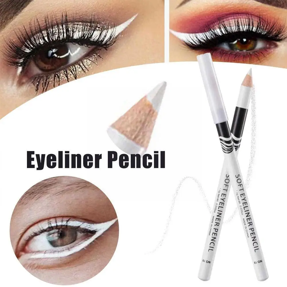 Waterproof White Eyeliner Pencil Long Lasting Fast Dry Double ended Eye