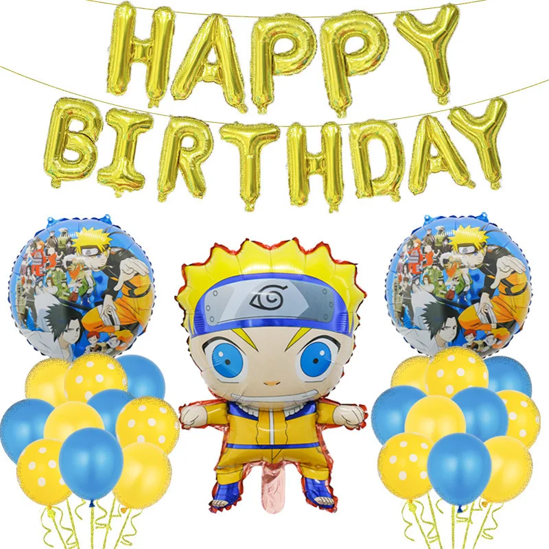 thumbnail image 1 of Fondo de decoración para fiesta de cumpleaños de Naruto, pancarta con globos, baby shower, hidromasaje, globo de Naruto, decoración para boda y hogar, 1 of 4