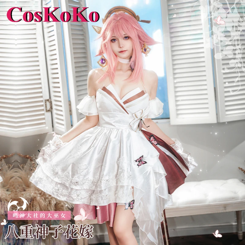 

CosKoKo Yae Miko Косплей Аниме игра Genshin ударопрочный костюм элегантное Милое Свадебное платье для женщин на Хэллоуин