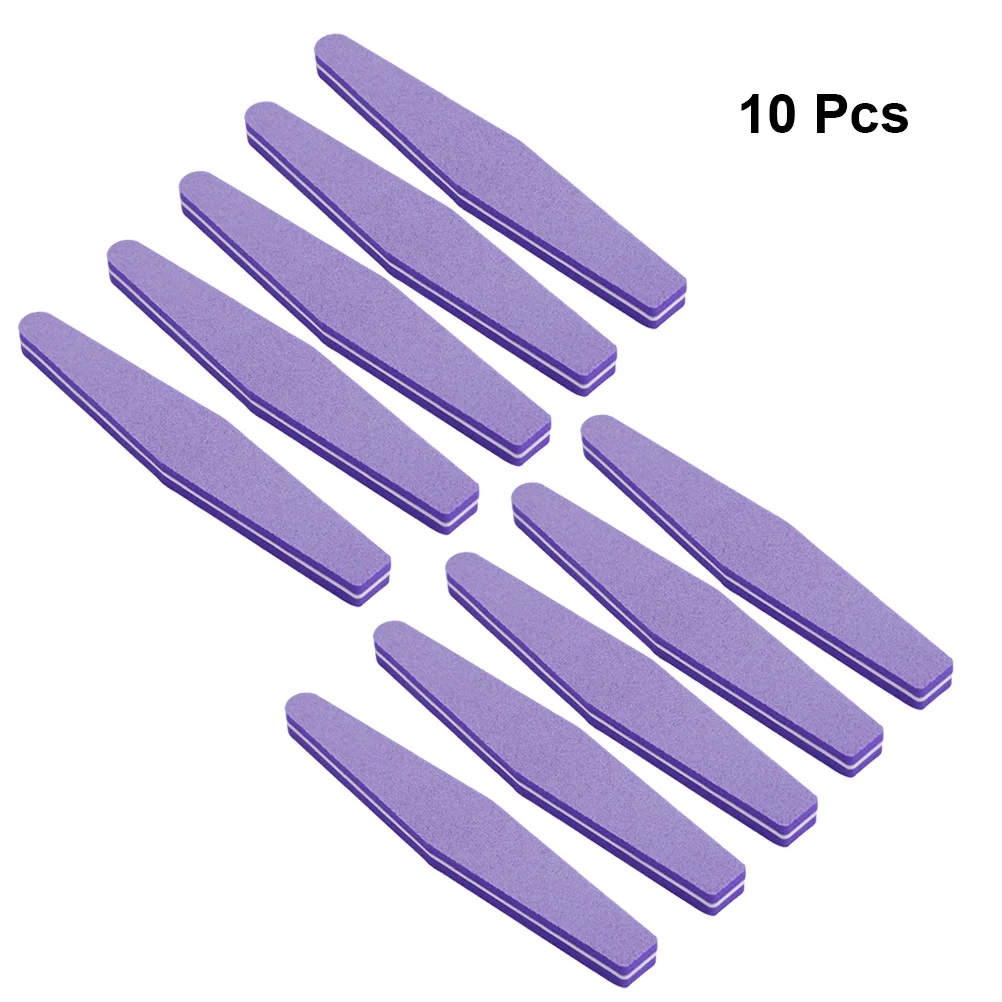 

10 Pcs Nail Kit Polishs Double-sided File Buffer Printing Manicure Colorful Files Women Purple