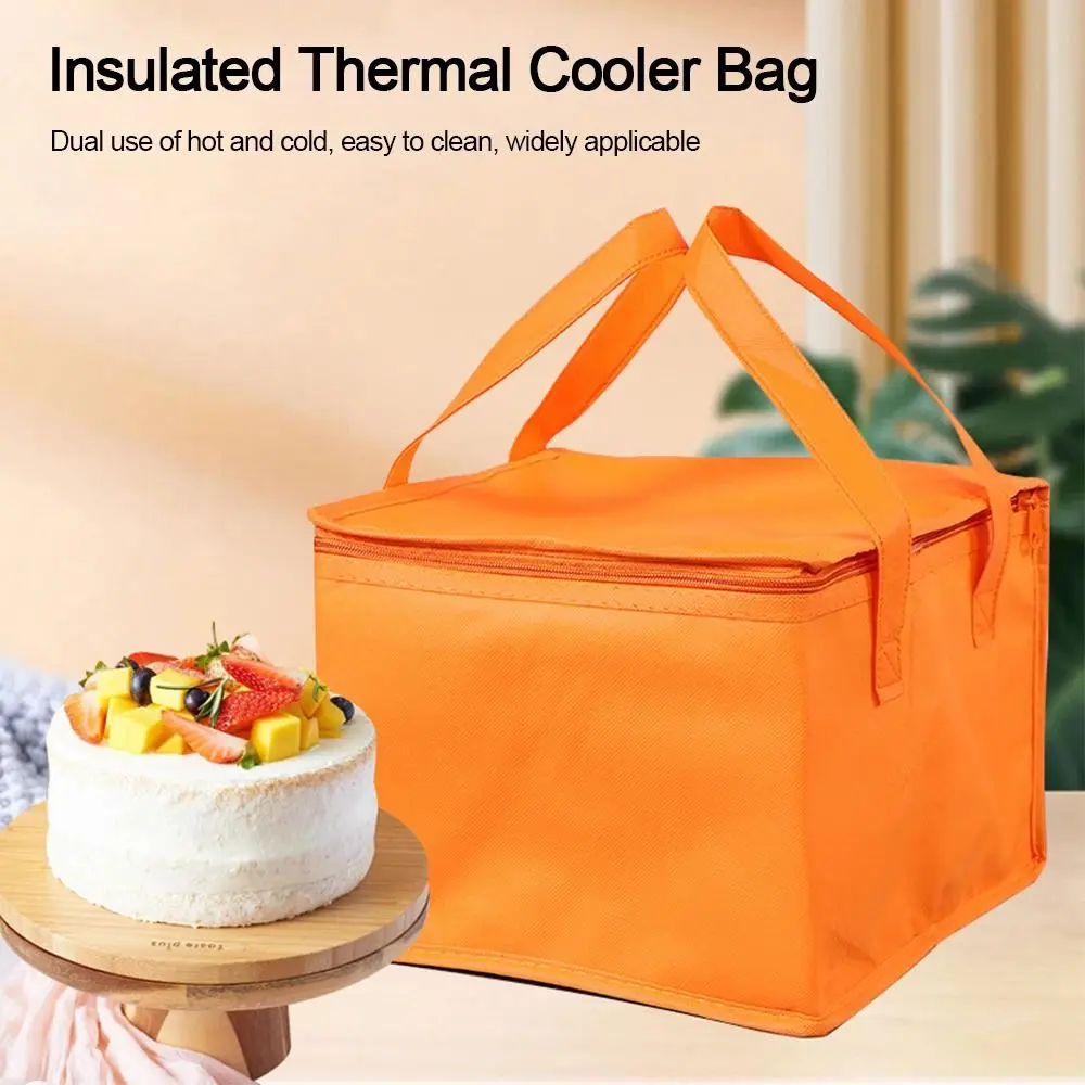Neue tragbare isolierte Thermo-Kühltasche mit Reißverschluss, einfarbig, Getränkeaufbewahrung, Zinnfolie, Lunchtasche, Outdoor, Camping, Picknick – Detail 9