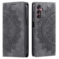 Magnetic Flip Leather Wallet Card Phone Case Cover - Samsung A24 (4G 5G) (Grey)