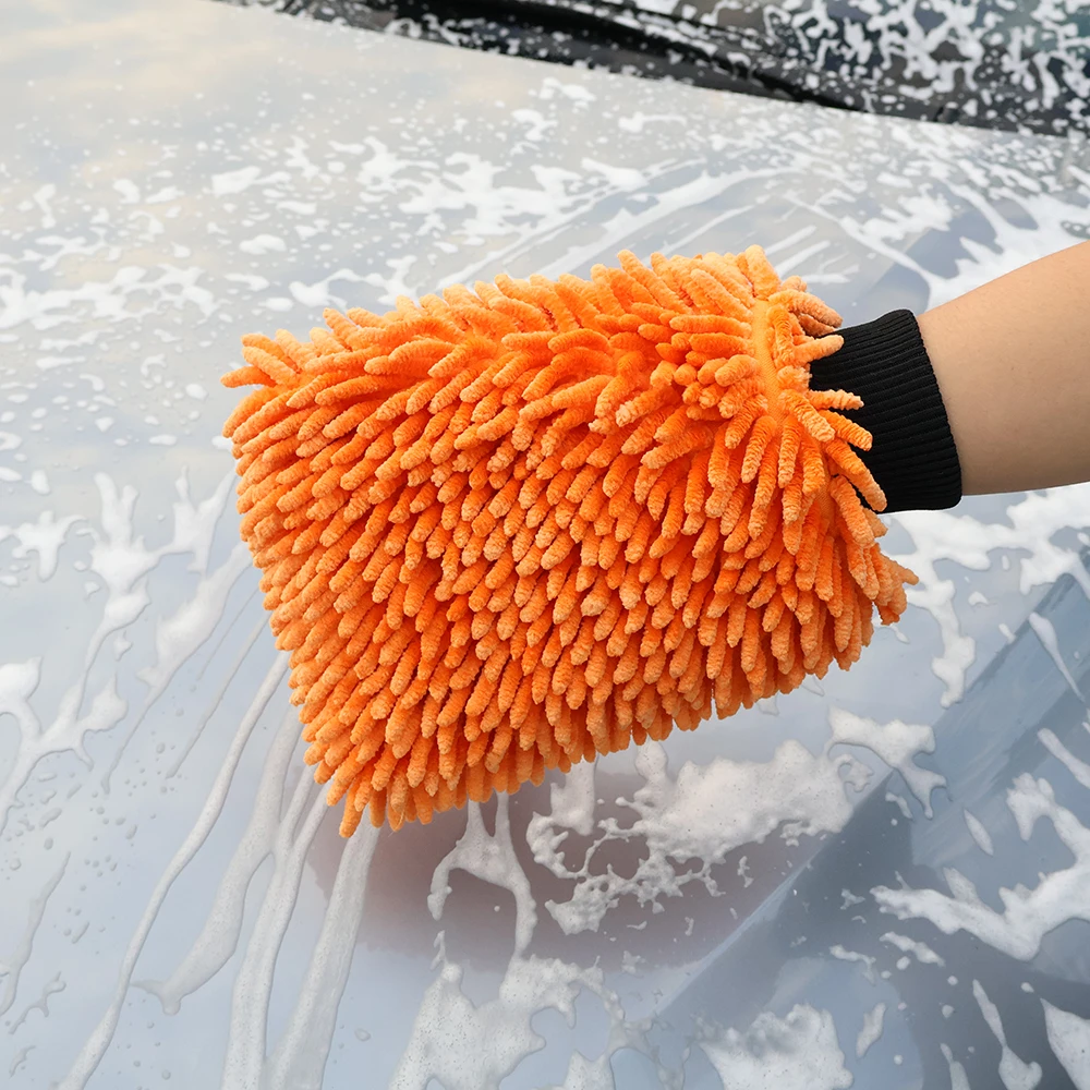 Dual-Sided Chenille Car Wash Glove 2-in-1 Washing and Polishing Glove car cleaning gloves microfiber cleaning gloves microfiber washing gloves microfiber gloves