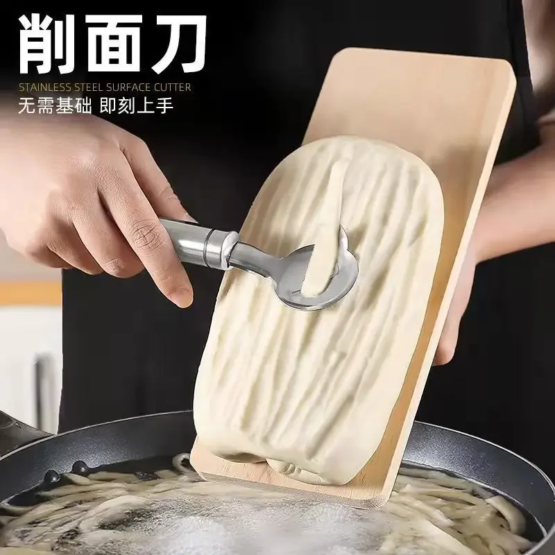 Description Picture 5 of itemStainless Steel Shaving Knife Household Noodle Tools Sliced Noodles Artifact Pasta Tools Noodle Cutter Metal Dough Scraped