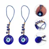 2 Pcs 's Eye Pendant Blue Hamsa Beads Key Chain Accessory Eyes Hanging Glass 1