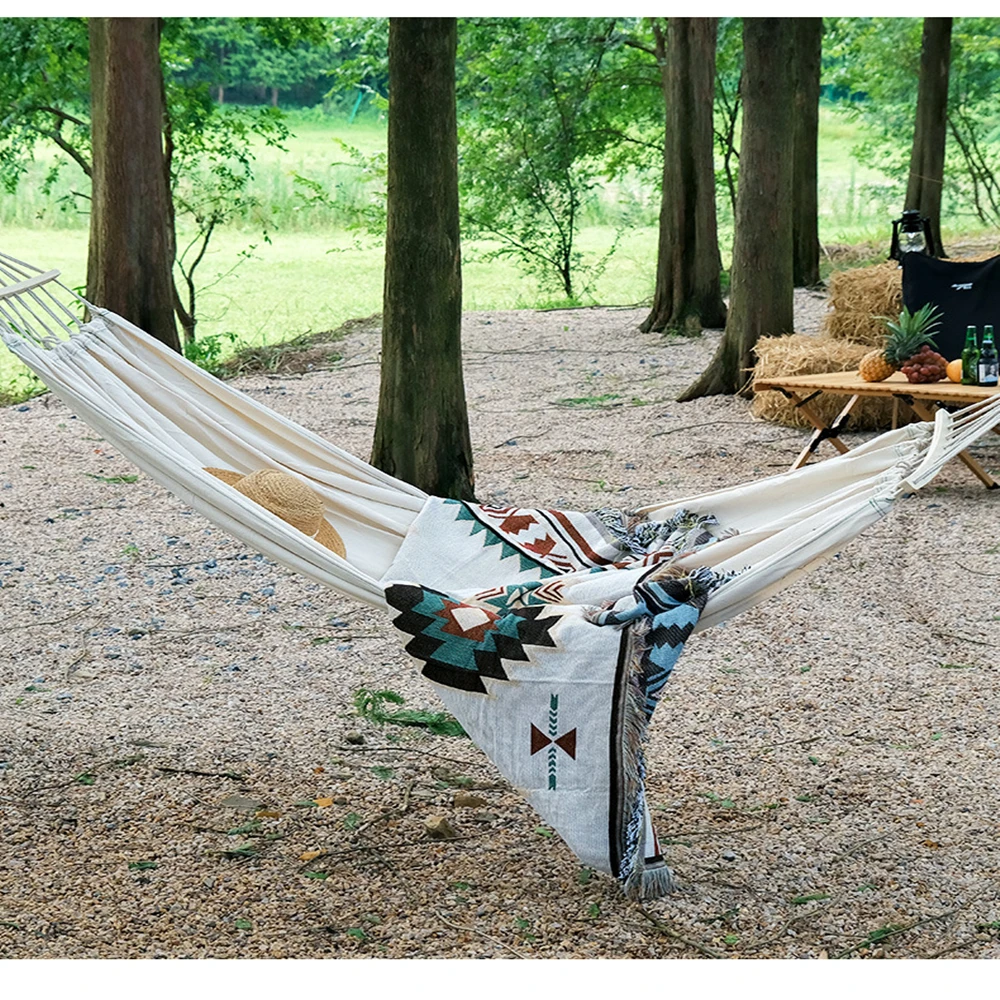 Portable Outdoor Garden Tourist Double Hammocks Travel Camping Leisure Sleeping Hanging Hammock Swing Nature Hike 5