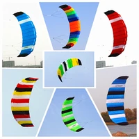 free shipping dual Line Stunt flying power Kite rainbow large soft kites for adults serf steering wheel windsurfing kevlar line 1