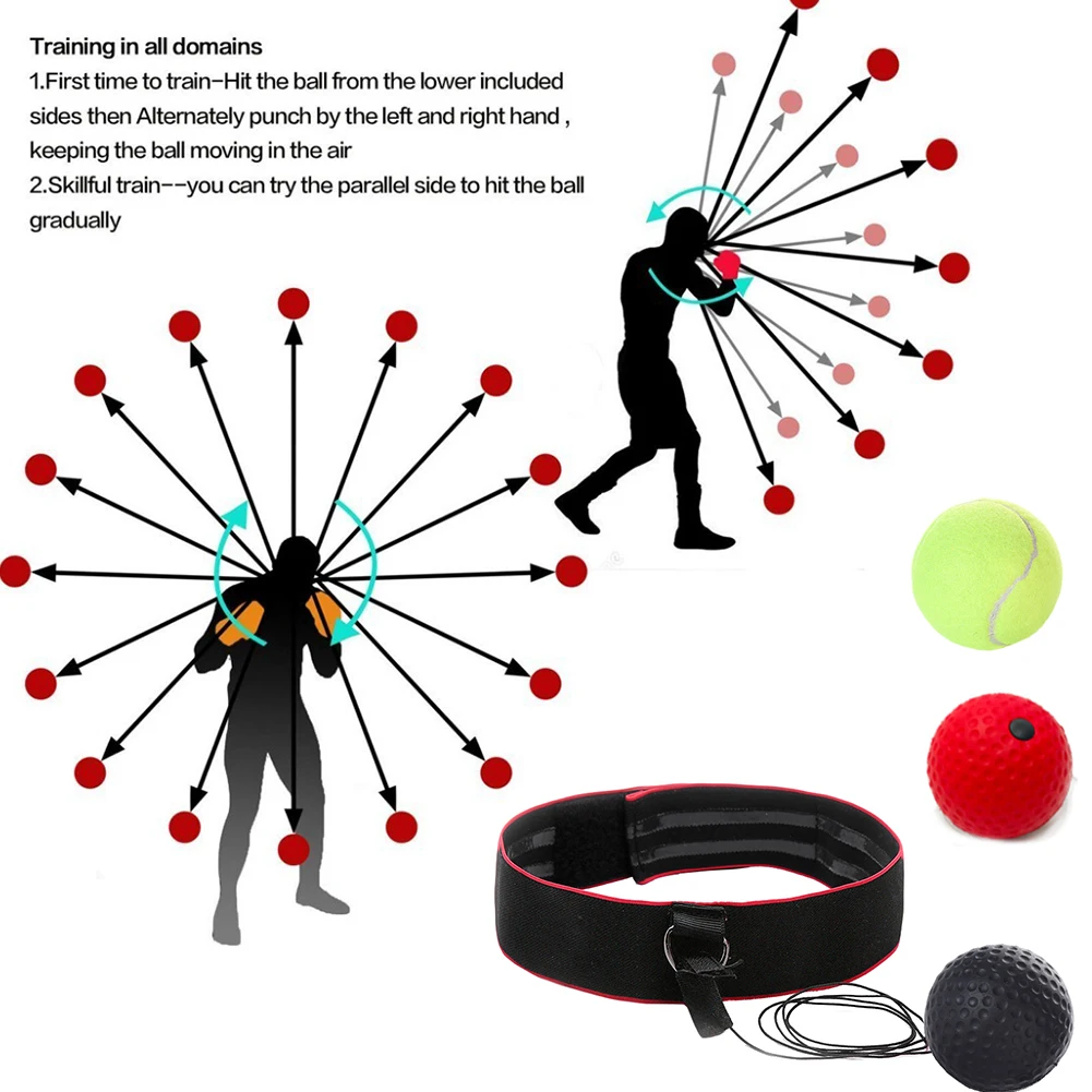 Boxing Magic Ball Reflex Speed Training with Headband Boxing Punching Balls Hand Eye Coordination Fitness Martial Arts Supplies