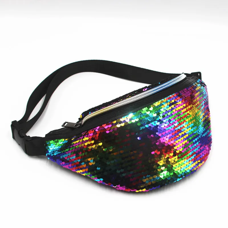 Sequins Waist Bag Women Crossbody Bags Ladies Fanny Pack for Women Luxury Handbag Bum Belt Chest Bag Female Waist Packs 6