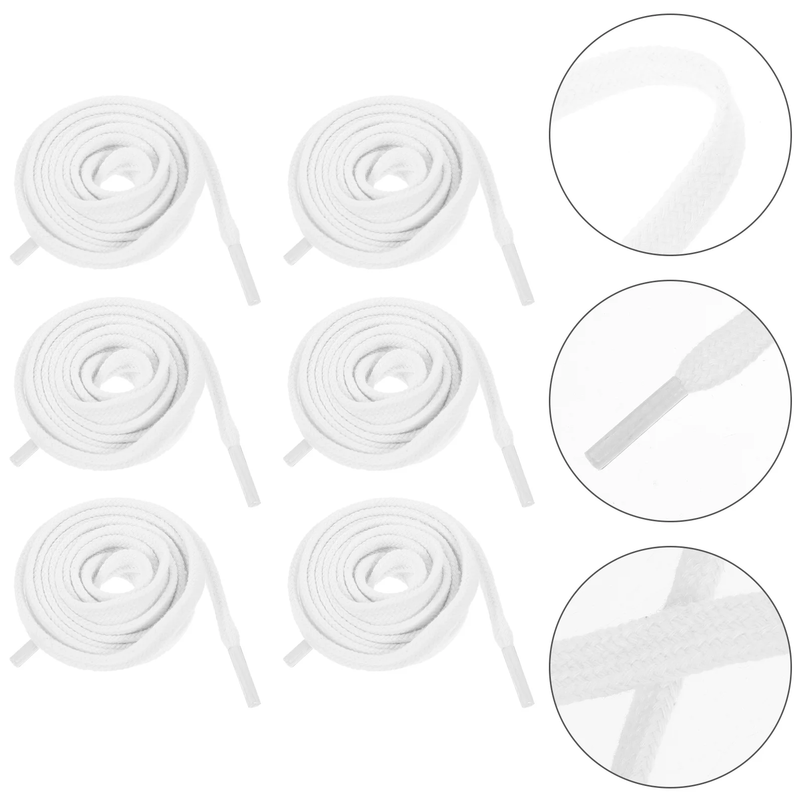

3 Pairs Cotton Flat Shoelaces Canvas Shoes for Sneakers Replacement Sports Outdoor Casual Accessory Shoestring
