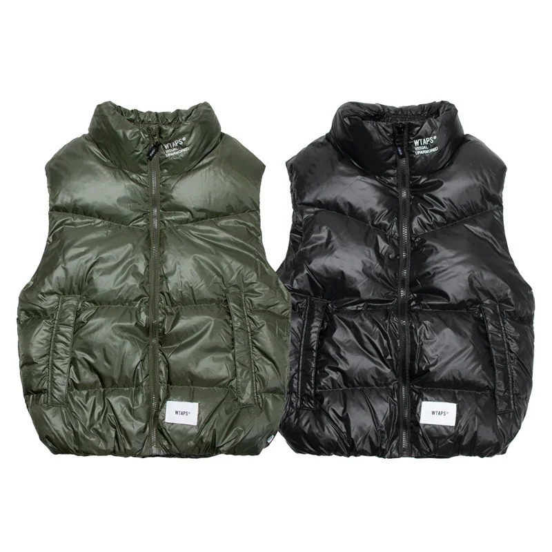 

High Street WTAPS Down Jacket Winter Warm White Duck Down Zipper Stand Collar Outerwear Windproof Warm Wtaps Coats Men Women