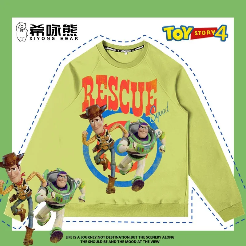 

Toy Story Co-hoodie Man Oversize Coat Woody Buzz Lightyear Strawberry Bear Round Neck Clothing Trend