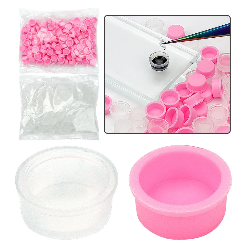 100Pcs Eyelash Extension Glue Ring Cups Eyelash Extension Supplies